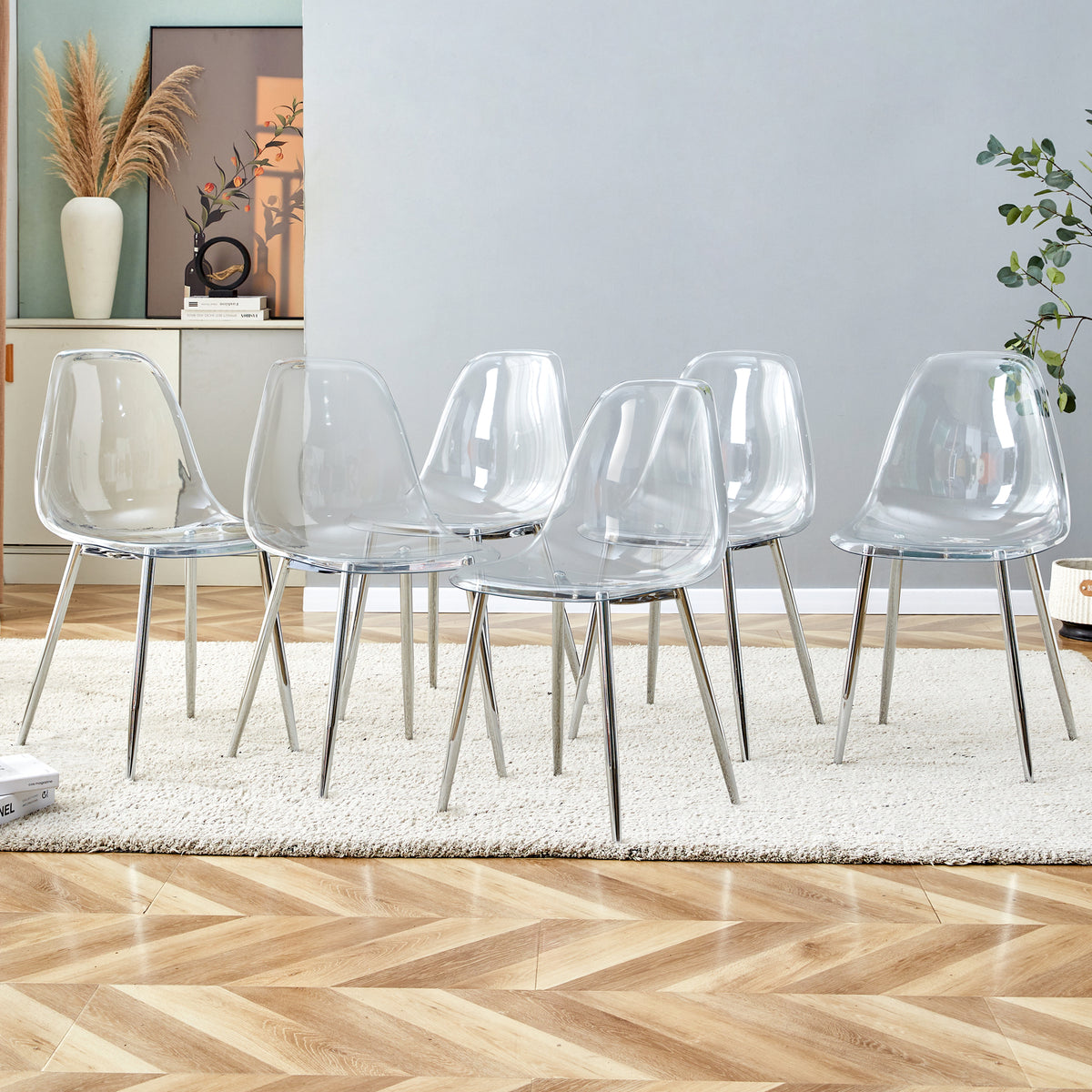 Modern Minimalist Transparent Metal Dining Chairs