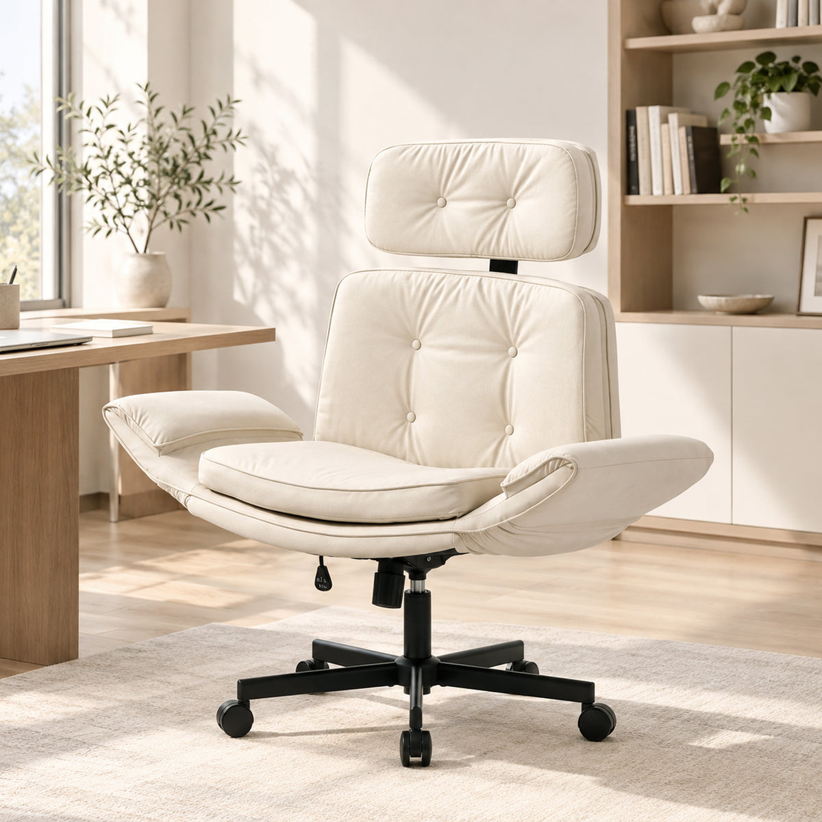 Pet-Friendly Criss Cross Chair with Wide Seat