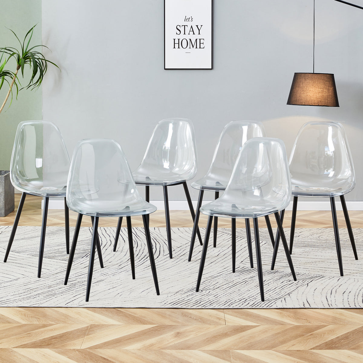 Modern Minimalist Transparent Metal Dining Chairs
