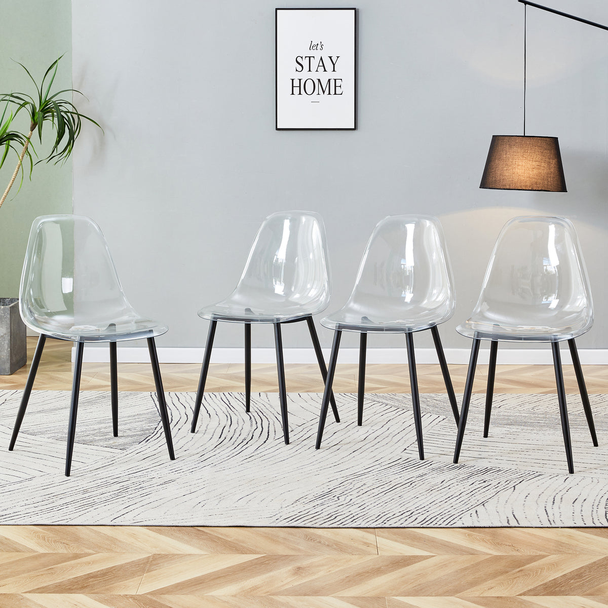 Modern Minimalist Transparent Metal Dining Chairs