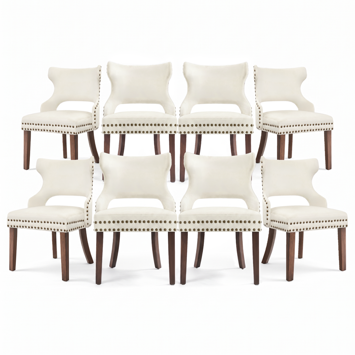 Firmoz Mid Century Modern Upholstered Dining Chair with Nailhead Trim