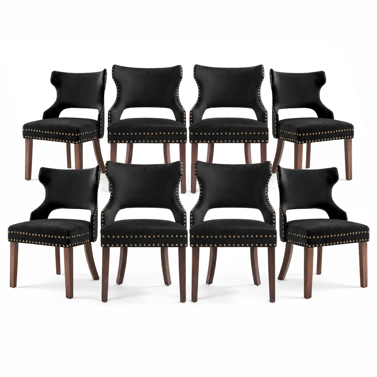 Firmoz Mid Century Modern Upholstered Dining Chair with Nailhead Trim