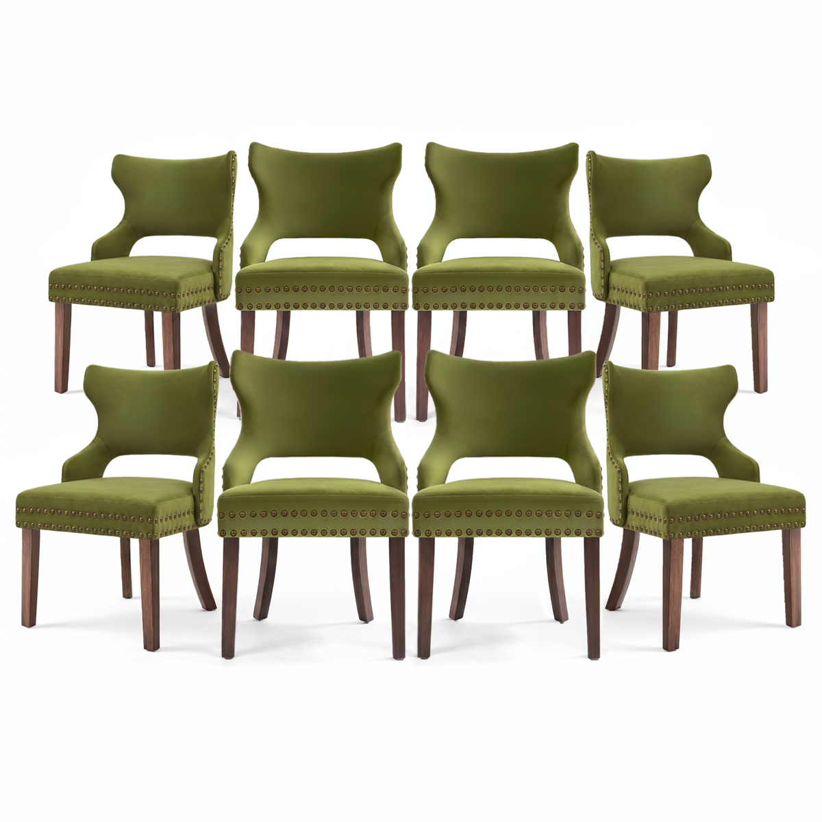Firmoz Mid Century Modern Upholstered Dining Chair with Nailhead Trim