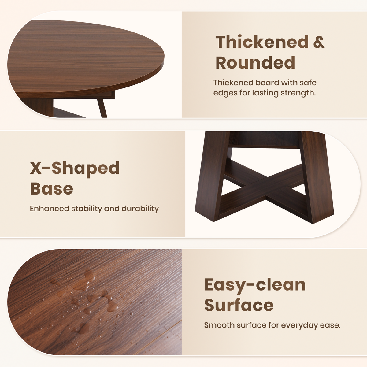 Firmoz Convertible Round to Oval Dining Table with Storage Shelf