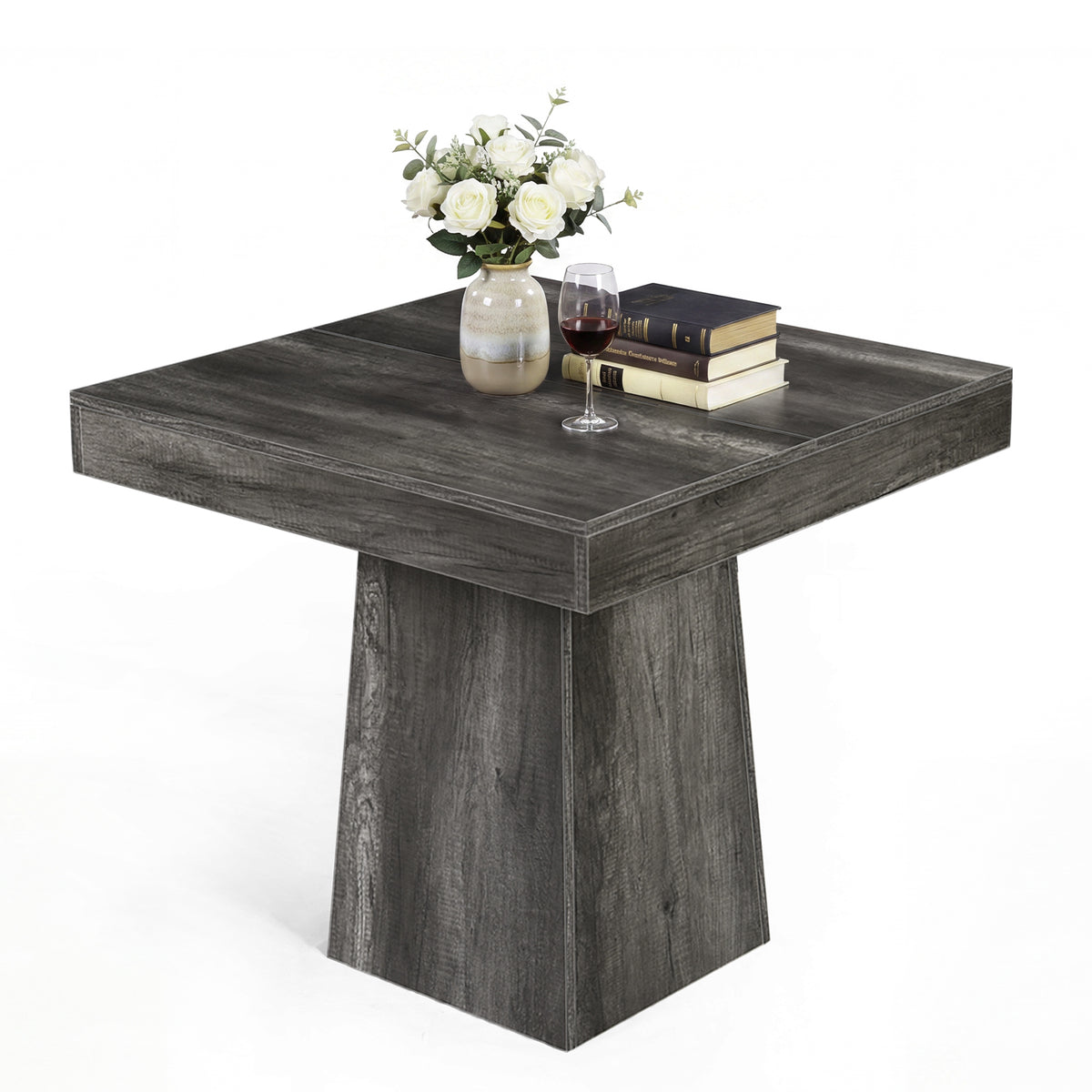 Firmoz Rustic Square Pedestal Dining Table