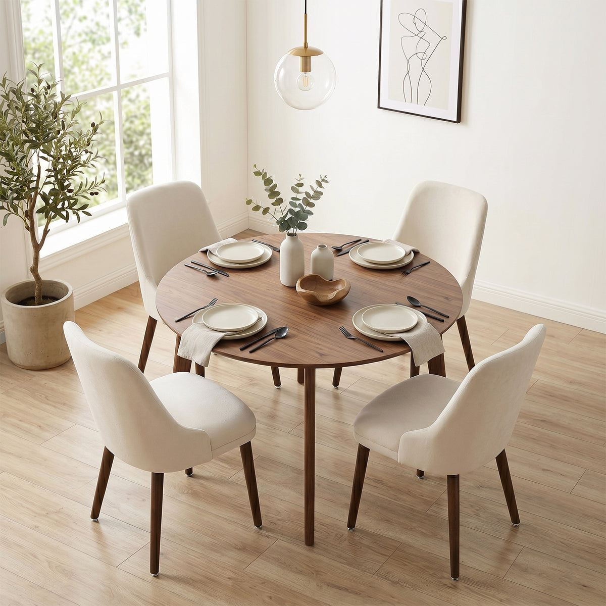 Firmoz Modern Soft Chenille Upholstered Side Chair Dining Chairs