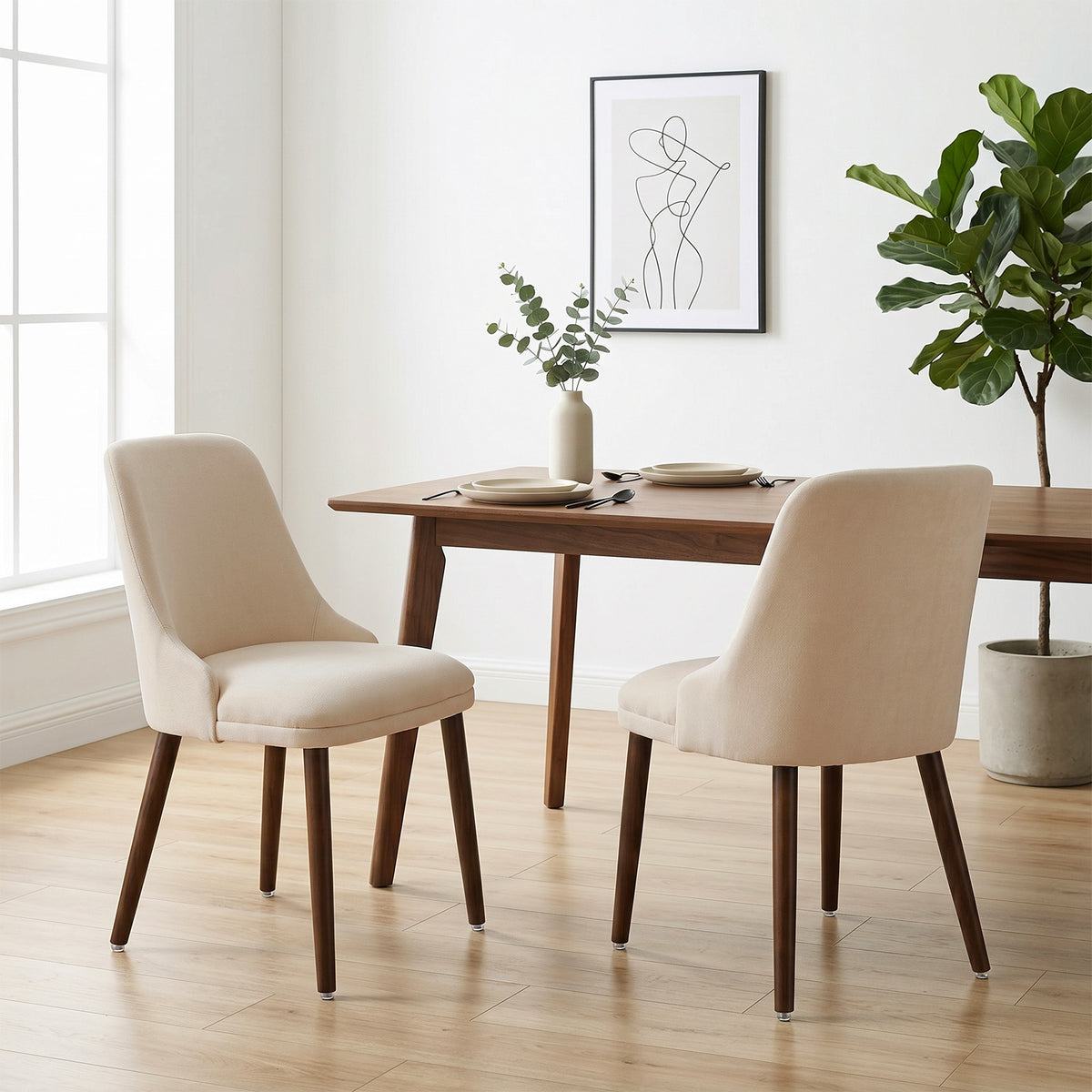 Firmoz Modern Soft Chenille Upholstered Side Chair Dining Chairs