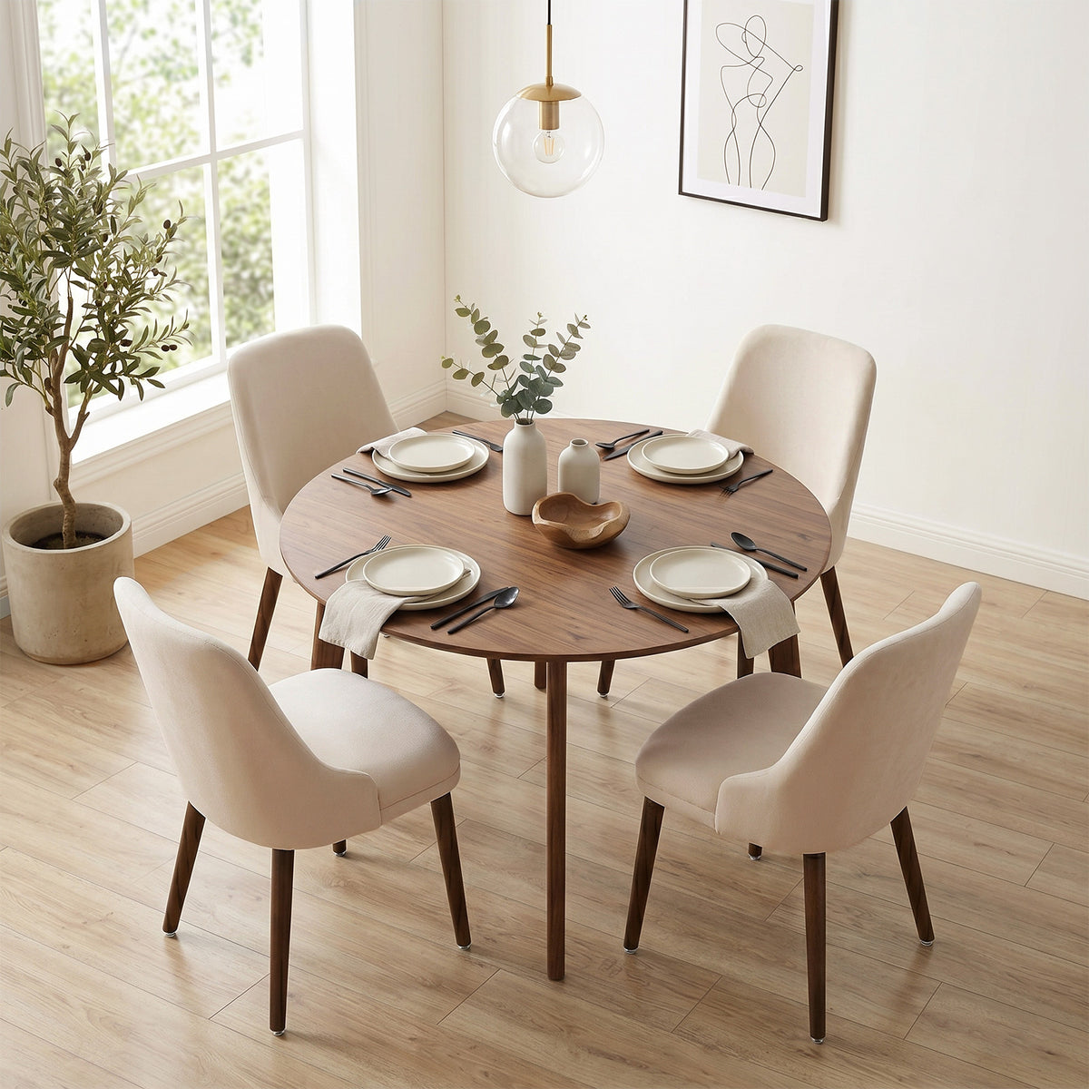 Firmoz Modern Soft Chenille Upholstered Side Chair Dining Chairs