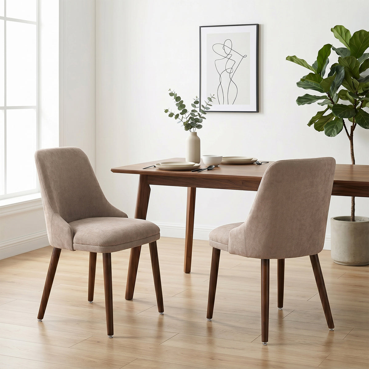 Firmoz Modern Soft Chenille Upholstered Side Chair Dining Chairs
