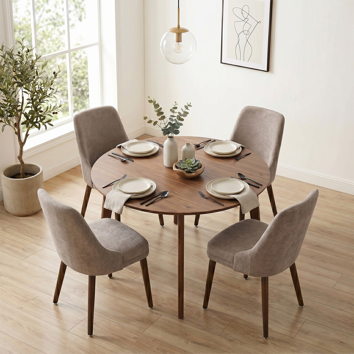 Firmoz Modern Soft Chenille Upholstered Side Chair Dining Chairs