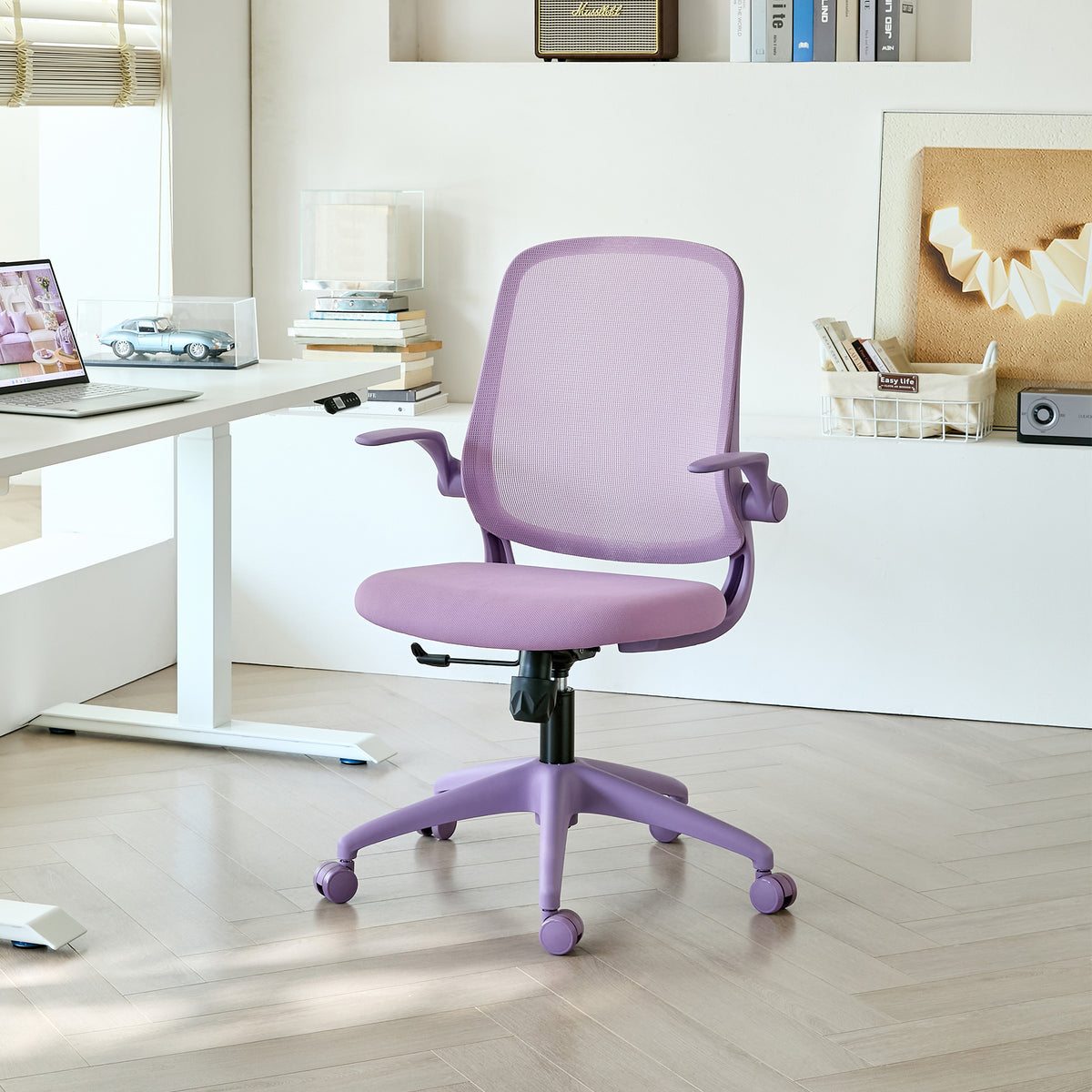 Colorful Ergonomic Office Chair with Flip-Up Armrests