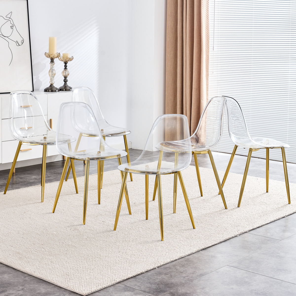 Modern Minimalist Transparent Metal Dining Chairs