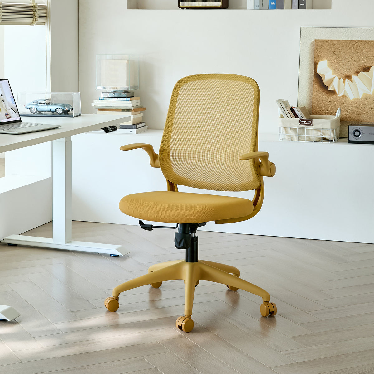 Colorful Ergonomic Office Chair with Flip-Up Armrests
