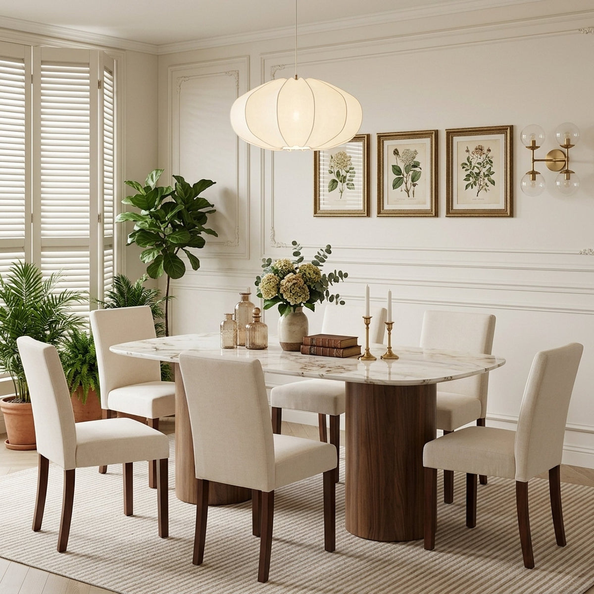 Firmoz Modern High-Back Dining Chairs with Rubberwood Legs